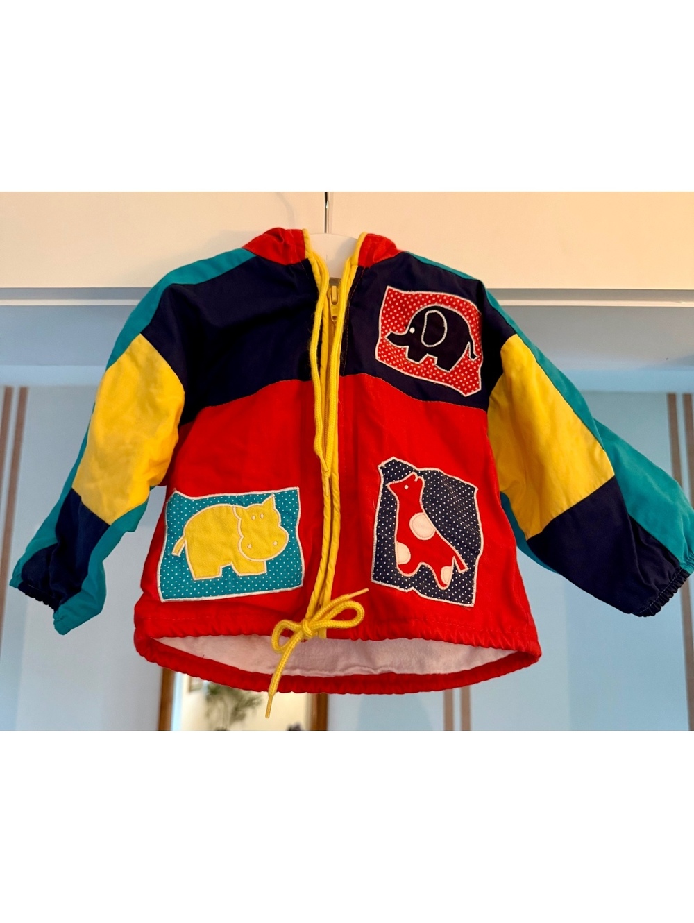Vintage Carter’s Jacket Animals Colorblock Sz 12 Months EUC